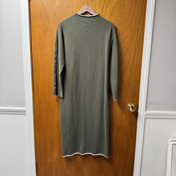 Frank & Eileen Isabelle Party Sweatshirt Dress Fleece Moss Green Melange Medium - Picture 13 of 13